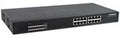 Intellinet 16-Port Gigabit PoE+ Switch, 220 Watt Power Budget, Rackmount, IEEE 802.3at/af Power over Ethernet (PoE+/PoE) Compliant, Endspan