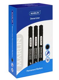 Marlin Dense Permanent Markers 10's Black