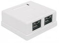 Intellinet Locking Cat6 UTP Mount Box - 2 Port, UTP, Mount Box, Locking Function, White