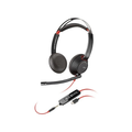 HP POLY BLACKWIRE 5220 WIRED HEADSET STEREO INCL USB-C TO A ADAPTER AND 3.5MM PLUG WITH 2YR WARRANTY