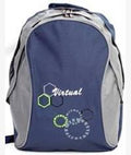 Macaroni Ateneo Universal Backpack- Lightweight ,Padded shoulder straps and Back, Dual Main zippered compartments,Top Grip Handle, Waterproof Material–Two Tone Blue and Grey