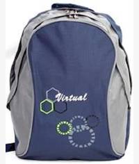 Macaroni Ateneo Universal Backpack- Lightweight ,Padded shoulder straps and Back, Dual Main zippered compartments,Top Grip Handle, Waterproof Material–Two Tone Blue and Grey