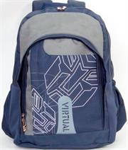 Macaroni Scolaro Student Backpack-Lightweight ,Padded Back and shoulder straps ,Triple Main Plus One Side zippered compartments ,Top Grip Handle,Waterproof Material-Two ToneBlue and Grey