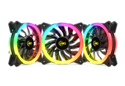 KWG Gemini M1 1203, 3 x 120mm Case fans RGB, Dimensions 120 x 120 x 25 mm, Rated Voltage 12 V (Fan) / 5V(LED) Speed 500 - 1500 RPM ±10% Air Flow 56 CFM Air Pressure 1.94 mmH2O Noise Level 15-22 dBA Bearing Hydraulic Connector male and female Molex Control