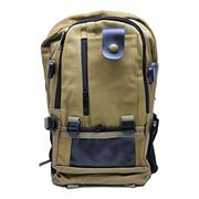 Macaroni Versitas Lightweight Canvas Multipurpose Backpack - Padded shoulder straps and Back, Four Main zippered compartments, Top Grip Handle, Dual Exterior Mesh Side pockets, Mobile phone Pocket – Brown