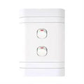 Lesco Flush Cover with 2 Lever 1 Way Switch - Voltage: 220-240V, Amperage: 16A ,Height: 100mm , Width: 50mm ,Material: Polycarbonate, Colour White