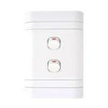 Lesco Flush Cover with 2 Lever 2 Way Switch - Voltage: 220-240V, Amperage: 16A ,Height: 100mm , Width: 50mm ,Material: Polycarbonate, Colour White