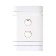 Lesco Flush Cover with 2 Lever 2 Way Switch - Voltage: 220-240V, Amperage: 16A ,Height: 100mm , Width: 50mm ,Material: Polycarbonate, Colour White