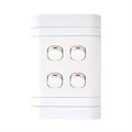 Lesco Flush Cover with 4 Lever 1 Way Switch - Voltage: 220-240V, Amperage: 16A ,Height: 100mm , Width: 50mm ,Material: Polycarbonate, Colour White