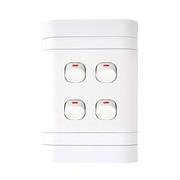 Lesco Flush Cover with 4 Lever 1 Way Switch - Voltage: 220-240V, Amperage: 16A ,Height: 100mm , Width: 50mm ,Material: Polycarbonate, Colour White