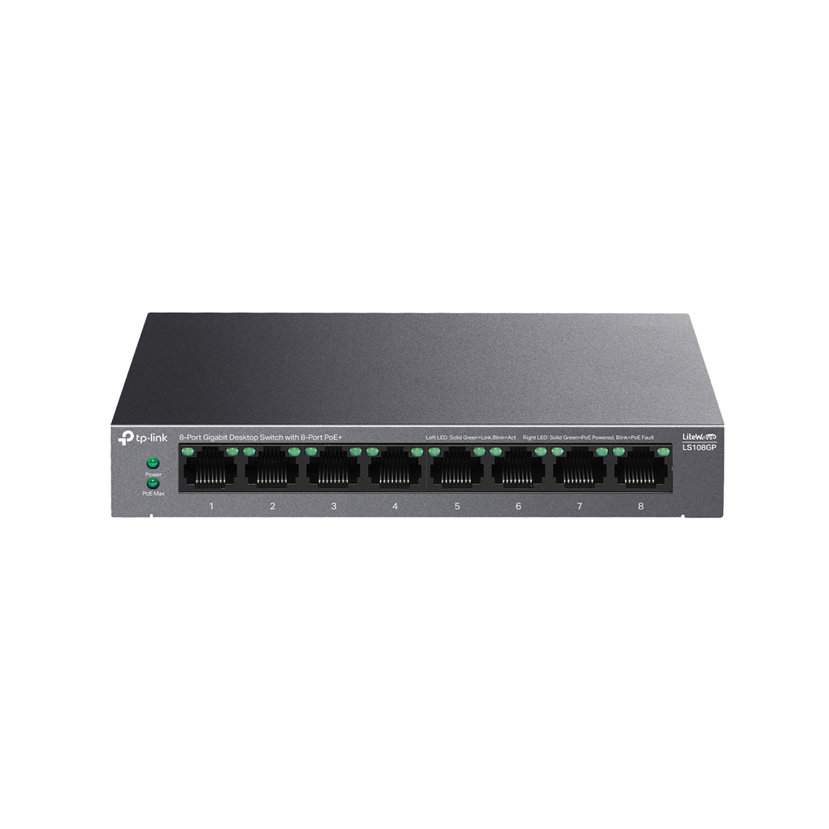TP-Link LS108GP 8-Port Gigabit Desktop Switch with 8-Port PoE+