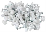 Noble Round Cable Clips 12mm White 100 Pieces per pack - The Noble 6mm Round Cable Clips with Nail are used to attach cables to walls, ceilings or the floor for a cleaner look and organized. Helps prevent damage to cables and eliminates tangling. For offi