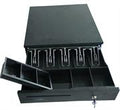 Postron Compact Drawer 5 Notes And 5 Coins Compartments Trays With RJ11 Interface - Colour Black- Built-in 3-Position Key Lock, Connect Directly To POS Printer Widely Used In Retail Stores, Supermarkets And Restaurants