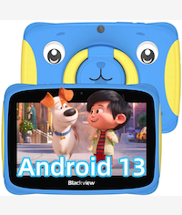 Blackview 7 Inch Children Edition Tablet PC (Wifi Only) - Tab 3 Kids, 7 Inch, Unisoc SC7731E CPU, 2GB Memory, 32GB LP DDR3 + EMMC Storage, Up To 2GB Memory Expansion, DokeOS_P 3.0 Based On Android 13 Operating System, 0.3MP Fron Plus 2MP Rear Camera, 2.4G