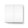 Smart Light Switch 2-Gang 1-Way. SPEC: 868 MHz, 250 V~, 50/60 Hz, 2-Gang, battery powered(2*AAA), 1000 W incandescent, In-wall Installation, no neutral wire required FEATURE: Tapo smart app, Tapo IoT hub required and more.