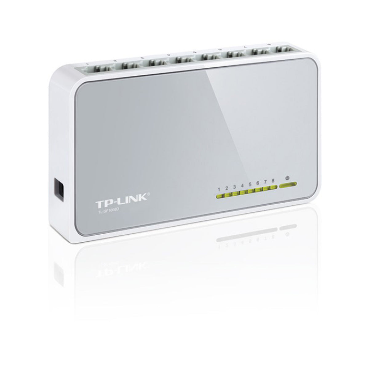 TP-Link 8port 10/100Mbps auto-negotiation RJ45 ports, supports auto MDI/MDIX, Green Ethernet technology saves power consumption, IEEE 802.3x flow control provides reliable data transfer, Plastic case, desktop design, Plug and play, no configuration requir