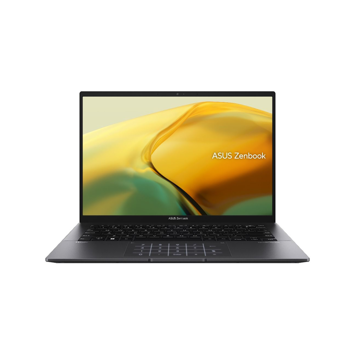 Asus Zenbook 14 UM3402YA OLED Series Ponder Black Notebook - AMD Ryzen 7 7730U Octa Core 2Ghz with MAX Boost Clock up to 4.5Ghz 16MB L3 Cache Processor, 8GB LPDDR5 Memory onboard, Supports 8GB Max Mem, No memory slots, 512GB SSD Solid State Hard Drive PCI
