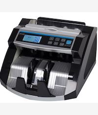 Casey CompactCount 2050 Money Counter - Robust Note Counting Machine with 2 point counterfeit detection; 1000Notes/ min;  200Notes stacking capacity; Dust Removal system, ; Dim. : 25 x 23 x 15cm