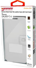 Promate  Zimba-S4-Premium Book-Style Flip Leather Case with Card Insert for Samsung Galaxy S4-Grey
