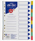 Marlin File Dividers Jan - Dec Polyprop