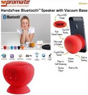 Promate Globo -2 ,Portable Bluetooth® 3.0 Speaker with suction stand  Colour:Red