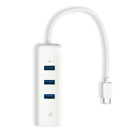 USB 3.0 Type-C to Gigabit Ethernet Network Adapter with 3-Port USB 3.0 Type-A Hub