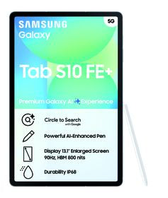 Samsung Galaxy Tab S10 FE+ Tablet - 13.1" 90Hz LCD Display, 6.0mm Thickness, 8GB Memory, 128GB Storage, MicroSD Up to 2TB External Storage Support, 12MP UW Front Camera, 13MP Rear Camera, IP68 Durability, 5G, Wi-Fi 6 Connectivity, Octa-Core Processor, And