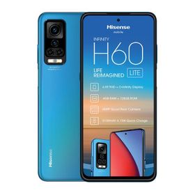 Hisense Infinity H60S Lite Single Sim 4G LTE Smartphone - Octa Core 1.8 GHz Processor, 4GB Ram, 128GB storage, Expandable External Storage Up to 512MB Via MicroSD slot, Single Sim Slot, 6.95 inch Touch Screen TFT Display, FHD 2460x1080 Resolution, 48MP +