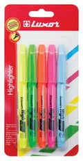 Luxor Assorted Highlighters 4 pack, Green, Pink, Orange, Yellow